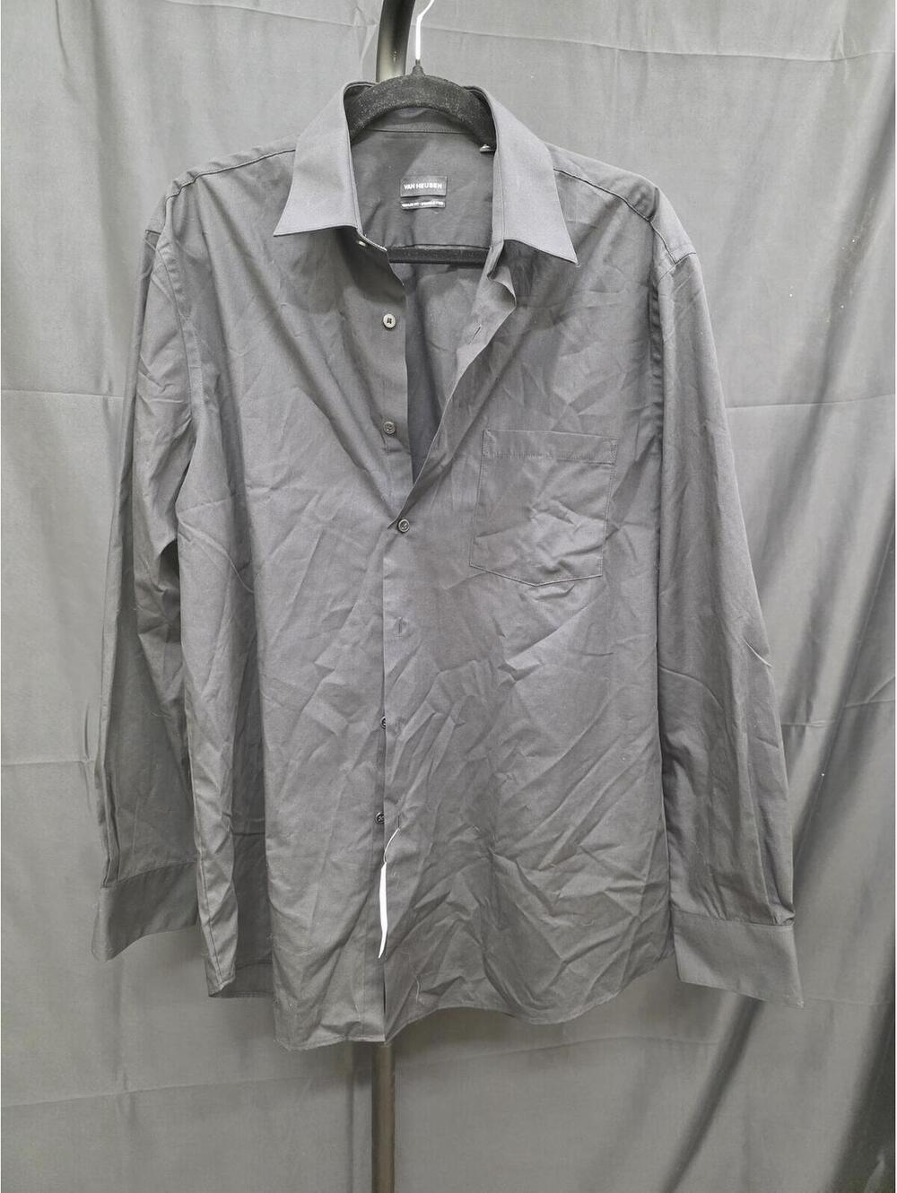 Van Heusen Regular Fit Long Sleeve Dress Shirt BLACK 16 Nk 32-33 L
